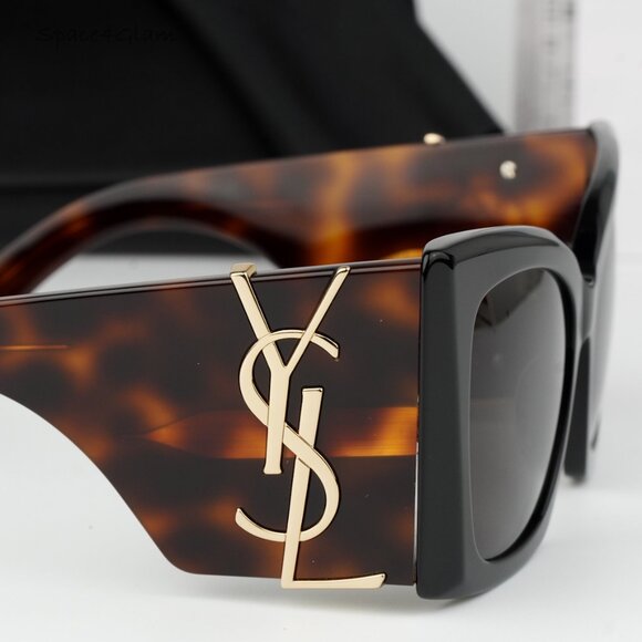 BRAND NEW Saint Laurent SLM119 BLAZE 003 Black Havana Cat Eye Women Sunglasses - Picture 6 of 12